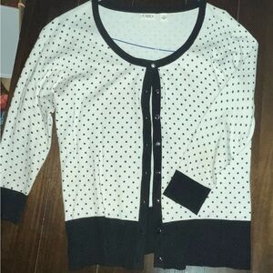 Cato Black and White Polka Dot Sweater